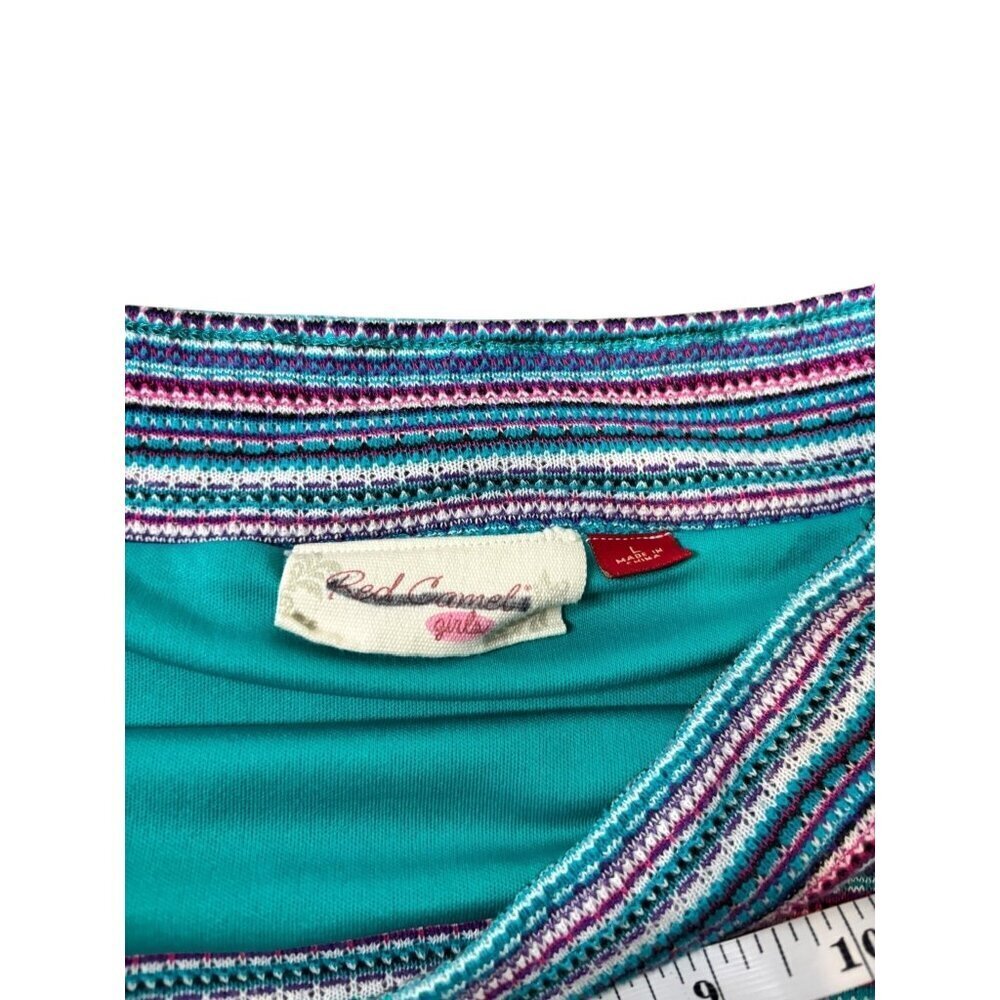 Red Camel's Girls Long Turquoise Stripped Skirt - Picture 3 of 5